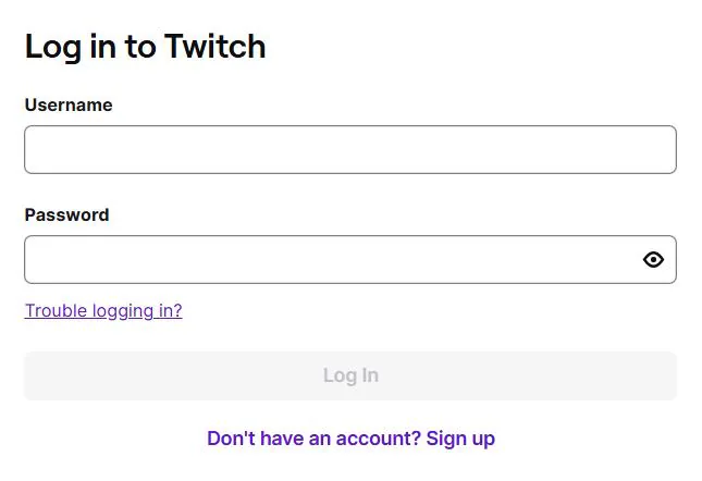 Ввод данных Twitch